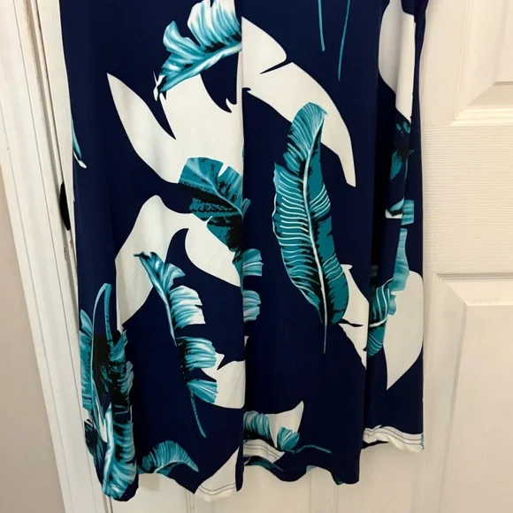 NWT!! Molerani Tropical Leaf Print Sleeveless Floral Swing Dress - Picture 11 of 11